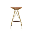 Dragea Bar Stool 2Pc, Whiskey Faux Leather & Gold Finish Acme