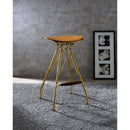 Dragea Bar Stool 2Pc, Whiskey Faux Leather & Gold Finish Acme