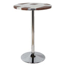 Brancaster Bar Table, Retro Brown Top Grain Leather & Aluminum Acme