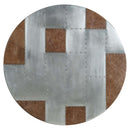 Brancaster Bar Table, Retro Brown Top Grain Leather & Aluminum Acme