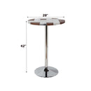 Brancaster Bar Table, Retro Brown Top Grain Leather & Aluminum Acme