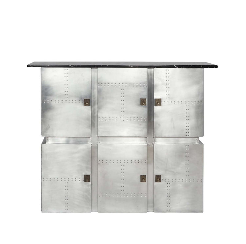 Brancaster Bar Table, Marble Top & Aluminum Acme