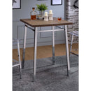 Nadie Bar Table, Oak & Chrome Finish Acme