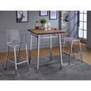 Nadie Bar Table, Oak & Chrome Finish Acme