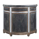 Rahma Bar Table, Antique Ebony Top Grain Leather & Aluminum Acme