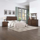 Franklin 4PC Pack Queen Bed Set, Brushed Walnut Finish Acme
