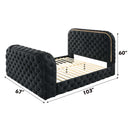 Kana Queen Bed w/LED, Fireplace & TV Stand, Black Upholstery Velvet Acme
