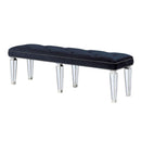 Varian 60" Bench, Dark Navy Velvet & Mirrored