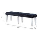 Varian 60" Bench, Dark Navy Velvet & Mirrored