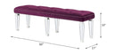 Varian 60" Bench, Burgundy Velvet & Mirrored