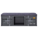 Cargo 56" Bench, Gray Fabric & Gunmetal Finish