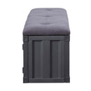 Cargo 56" Bench, Gray Fabric & Gunmetal Finish