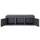 Cargo 56" Bench, Gray Fabric & Gunmetal Finish