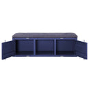 Cargo 56" Bench, Gray Fabric & Blue Finish