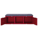 Cargo 56" Bench, Gray Fabric & Red Finish