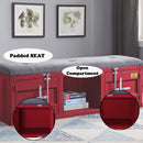 Cargo 56" Bench, Gray Fabric & Red Finish