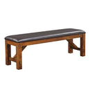 Apollo 60" Bench, Espresso Faux Leather & Walnut Finish