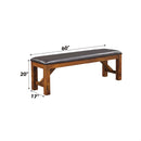 Apollo 60" Bench, Espresso Faux Leather & Walnut Finish
