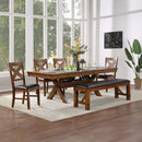 Apollo 60" Bench, Espresso Faux Leather & Walnut Finish