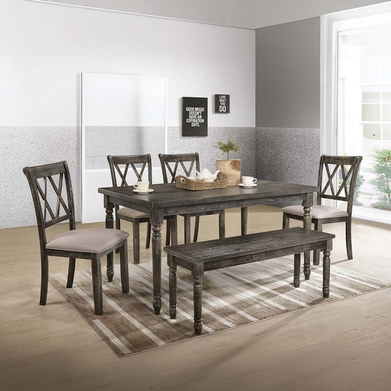 Claudia 47" Bench, Weathered Gray Finish