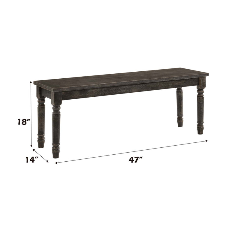 Claudia 47" Bench, Weathered Gray Finish