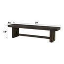 Haddie 70" Bench, Distressed Walnut Finish