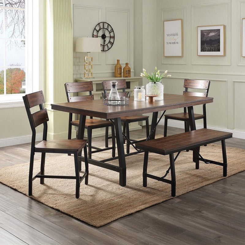 Mariatu 46" Bench, Oak & Black Finish