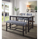 Yelena 48" Bench, Fabric & Weathered Espresso Finish