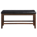 Urbana 48" Bench, Black Faux Leather & Espresso Finish