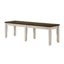 Fedele 58" Bench, Weathered Oak & Cream Finish