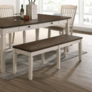 Fedele 58" Bench, Weathered Oak & Cream Finish