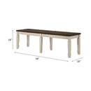 Fedele 58" Bench, Weathered Oak & Cream Finish