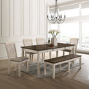 Fedele 58" Bench, Weathered Oak & Cream Finish
