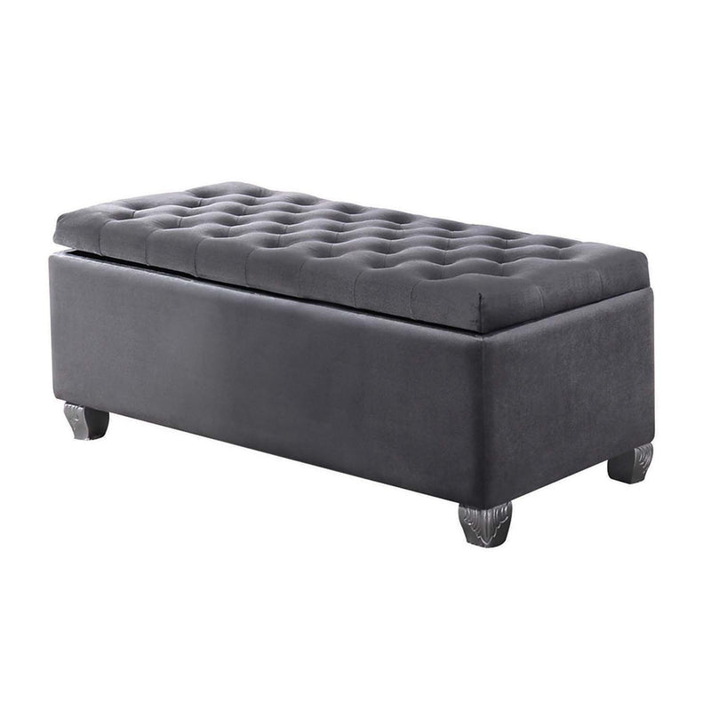 Rebekah 45" Bench, Gray Fabric