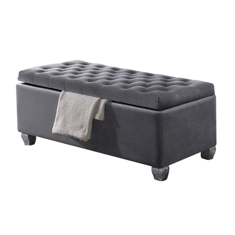Rebekah 45" Bench, Gray Fabric