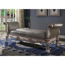 Dresden 78" Bench, Faux Leather & Vintage Bone White Finish