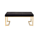 Boice 40" Bench, Black Fabric & Champagne Finish