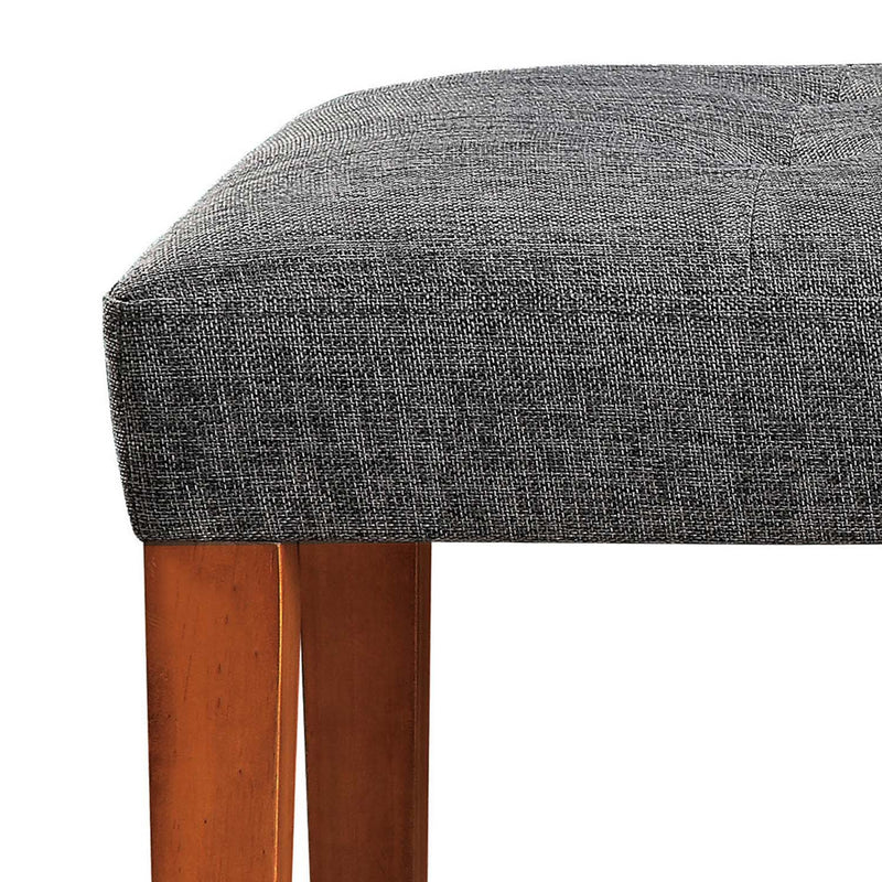 Charla 40" Bench, Gray Fabric & Oak Finish