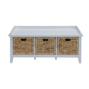 Flavius 43" Bench, Rattan & White Finish