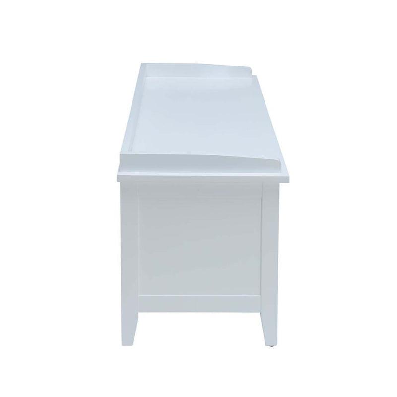 Flavius 43" Bench, Rattan & White Finish