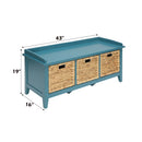 Flavius 43" Bench, Rattan & Teal Finish