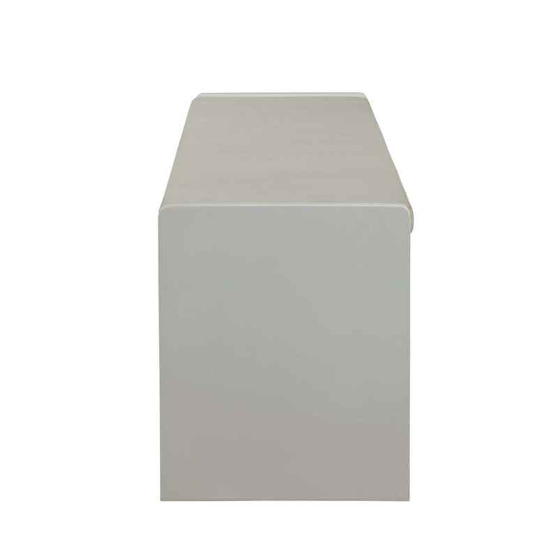 Berci 48" Bench, Beige Fabric & White Finish