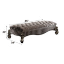 Versailles 65" Bench, Fabric & Antique Platinum Finish
