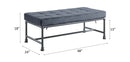 Brantley 48" Bench, Gray Velvet & Sandy Gray Finish
