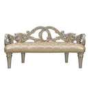Danae 70" Bench, Champagne Faux Leather & Gold Finish