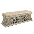 Sorina 66" Bench, Antique Gold Finish