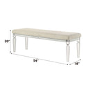 Tarian 54" Bench, Pearl White Finish