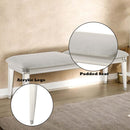 Laveda 54" Bench, Light Gray Boucle & Pearl White Finish