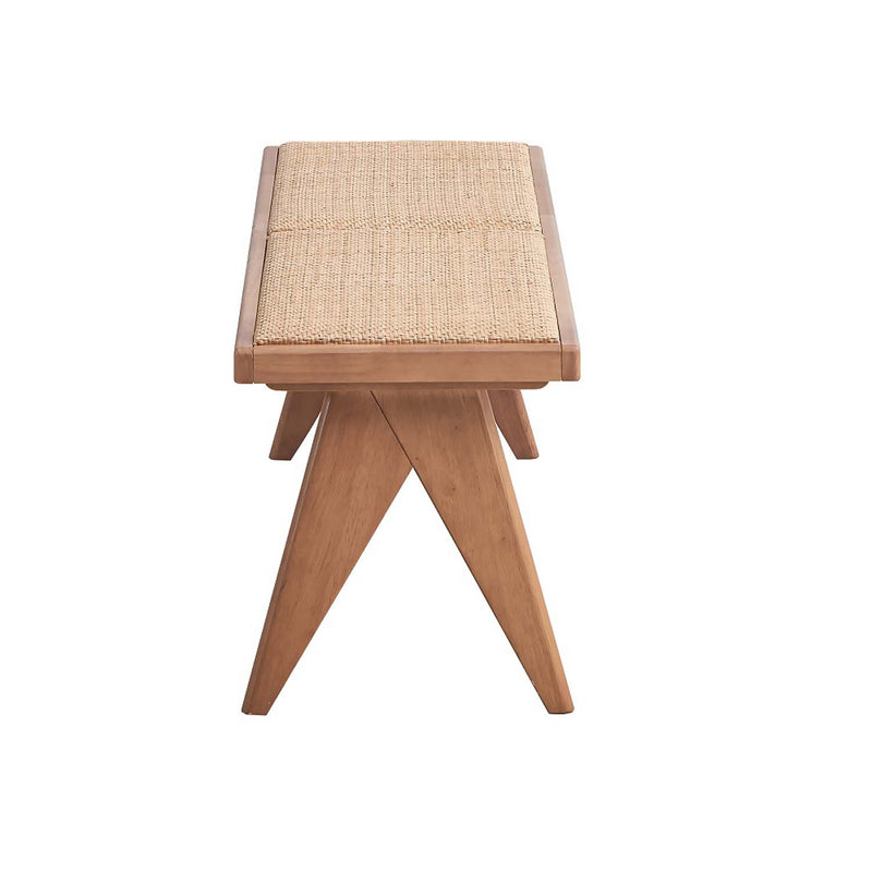 Velentina 51.18" Bench, Rattan & Natural Finish