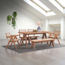 Velentina 51.18" Bench, Rattan & Natural Finish